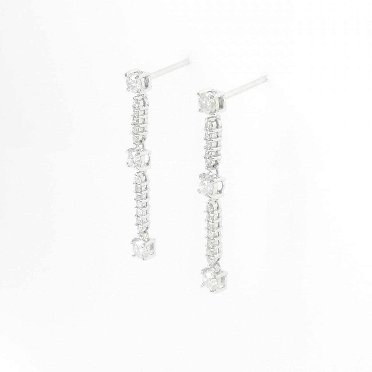 K14WG ダイヤモンド ピアス 0.72CT