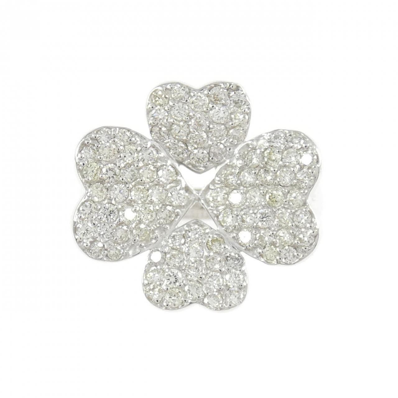 K18WG クローバー ダイヤモンド リング 0.70CT