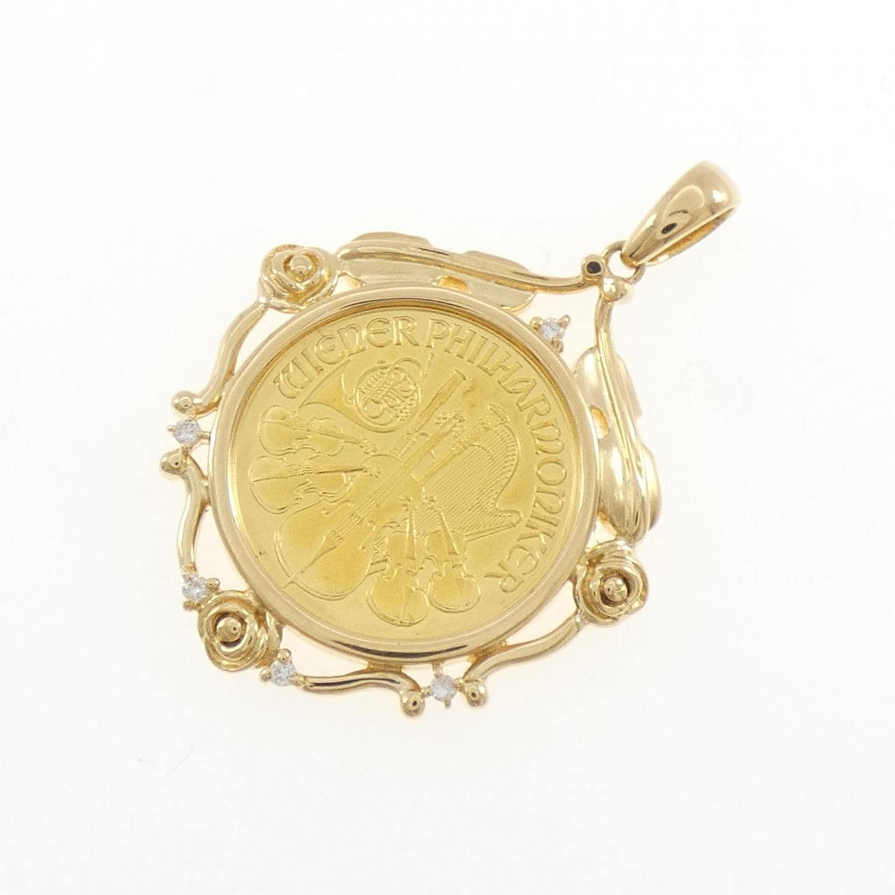 750YG(枠) ダイヤモンド コイン 0.04CT