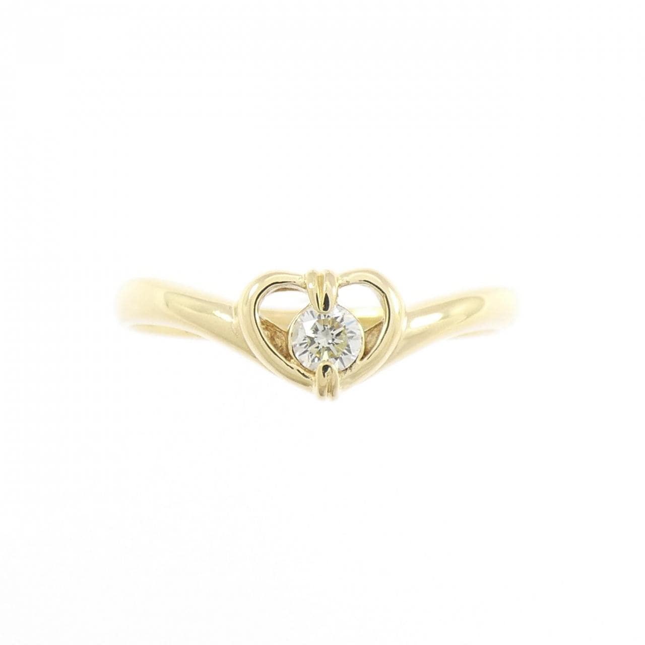 K18YG ハート ダイヤモンド リング 0.08CT