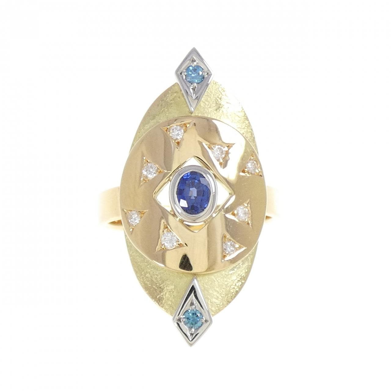 K18YG/PT900 サファイヤ リング 0.23CT