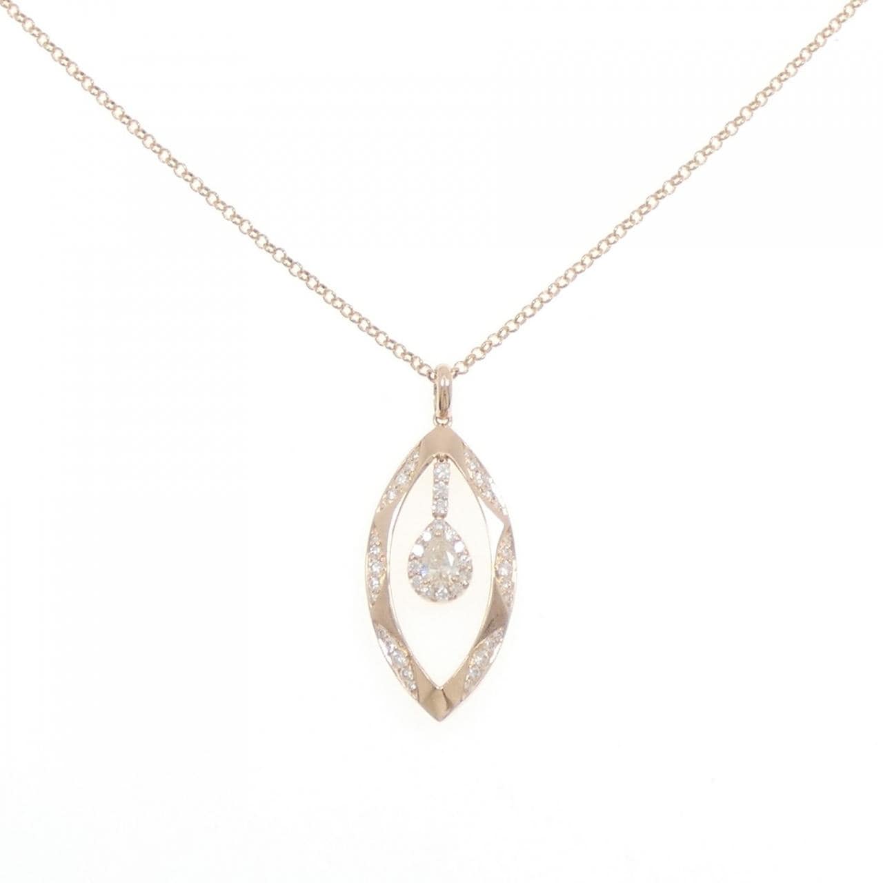 750PG/K18PG ダイヤモンド ネックレス 0.273CT