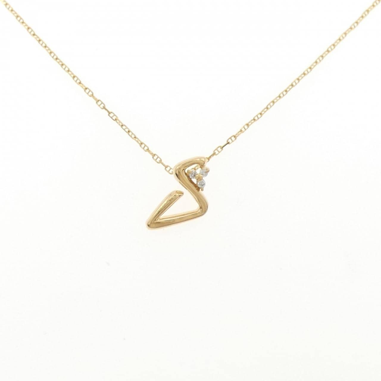 K18YG/750YG ダイヤモンド ネックレス 0.03CT