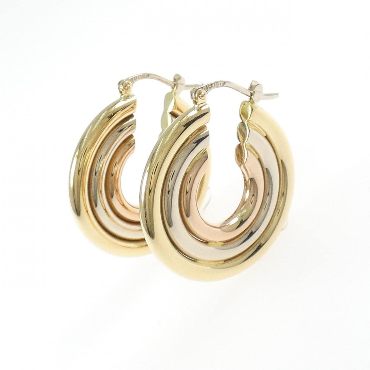 18KTスリーカラー ピアス