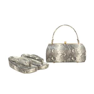 【新品】草履バッグセット　Ｆサイズ　パイソン柄
