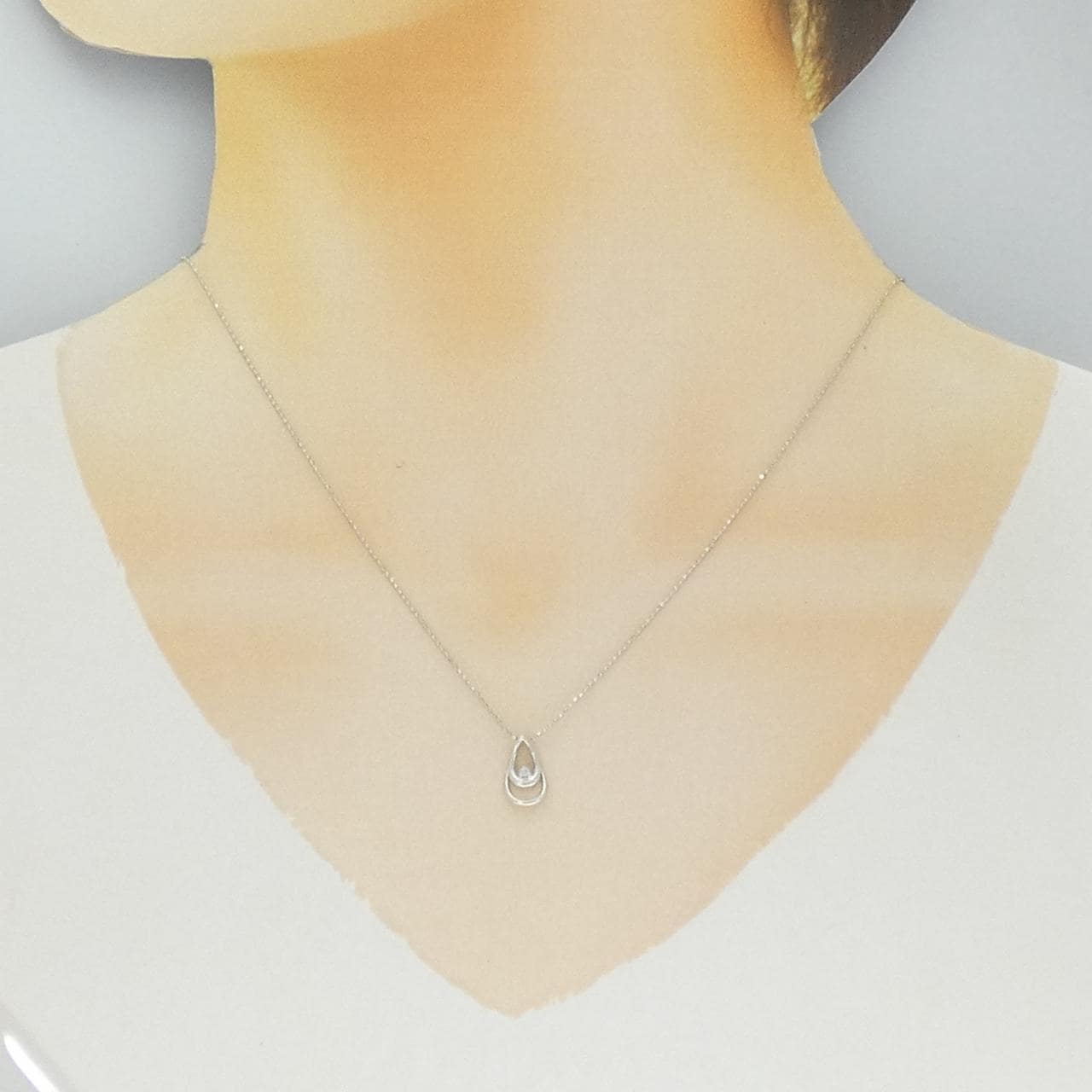 K18WG ダイヤモンド ネックレス 0.01CT