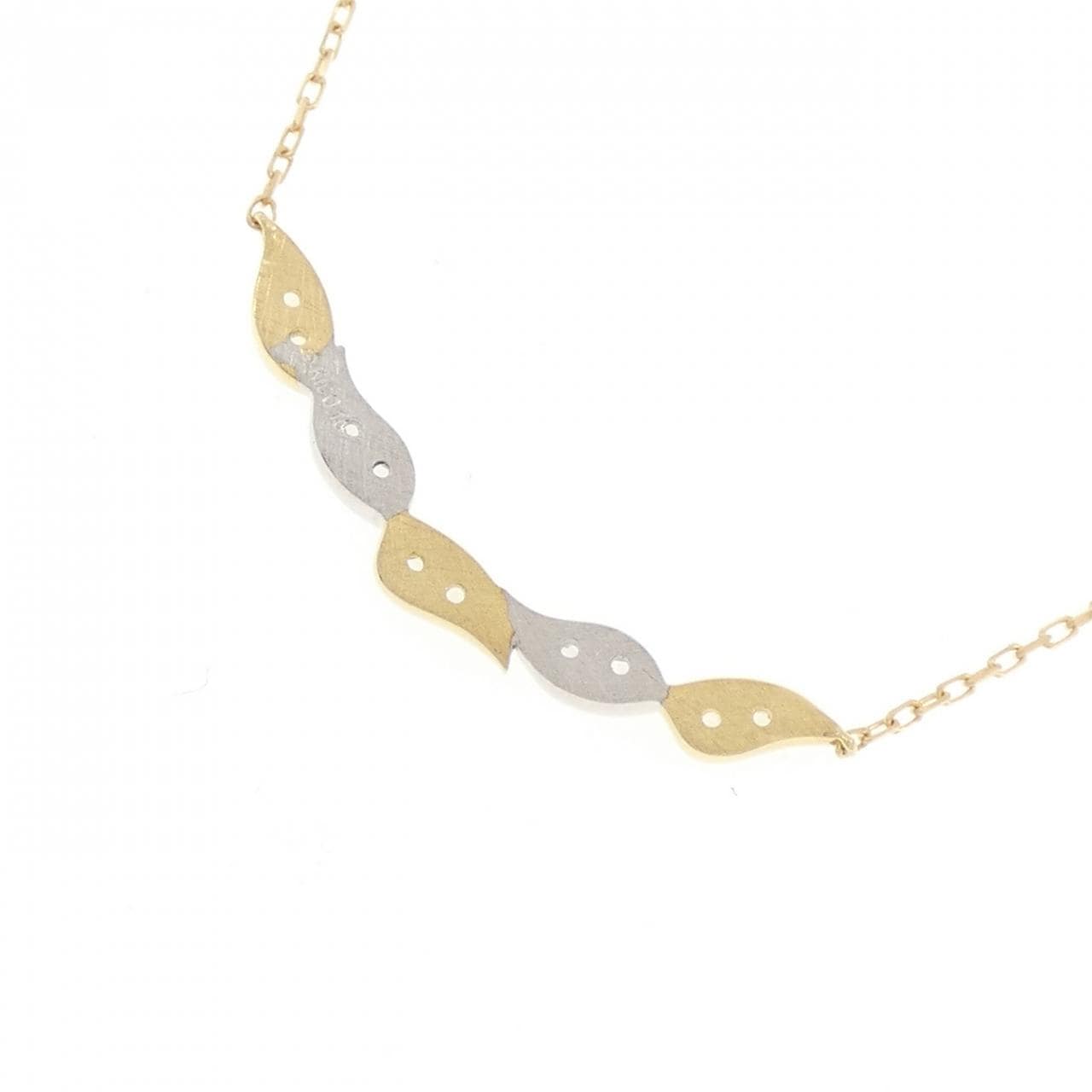 K18YG/K18WG ダイヤモンド ネックレス 0.10CT