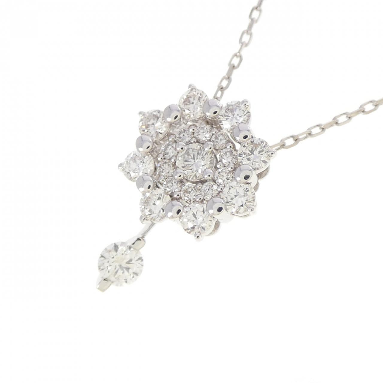 K18WG 2WAY ダイヤモンド ネックレス 0.53CT