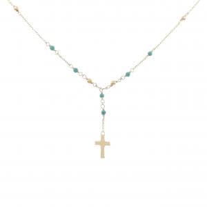 アガット クロス ターコイズ ネックレス
