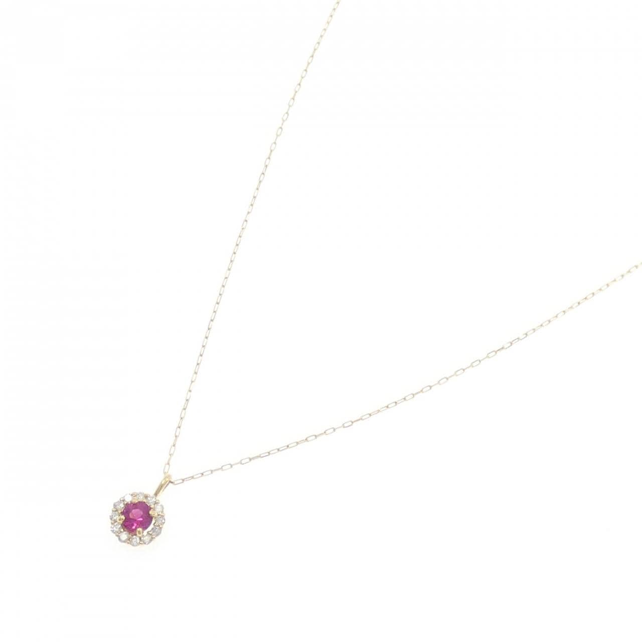 【新品】K18YG ルビー ネックレス 0.10CT