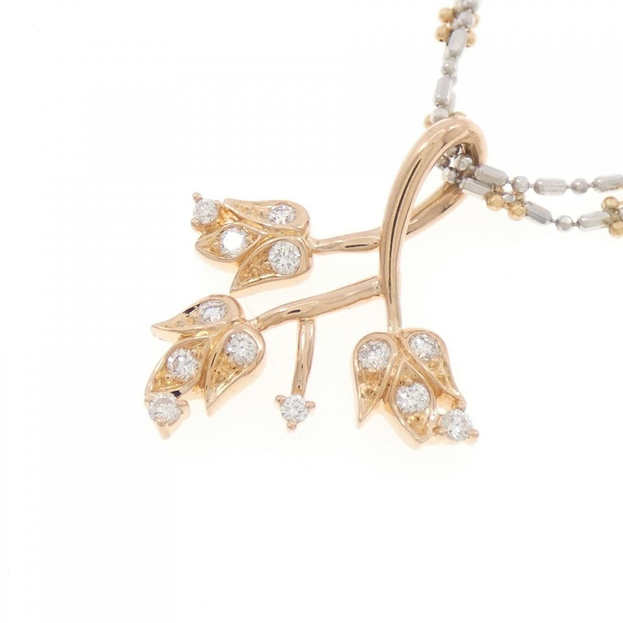 750PG/K18WG/K18YG ダイヤモンド ネックレス 0.27CT