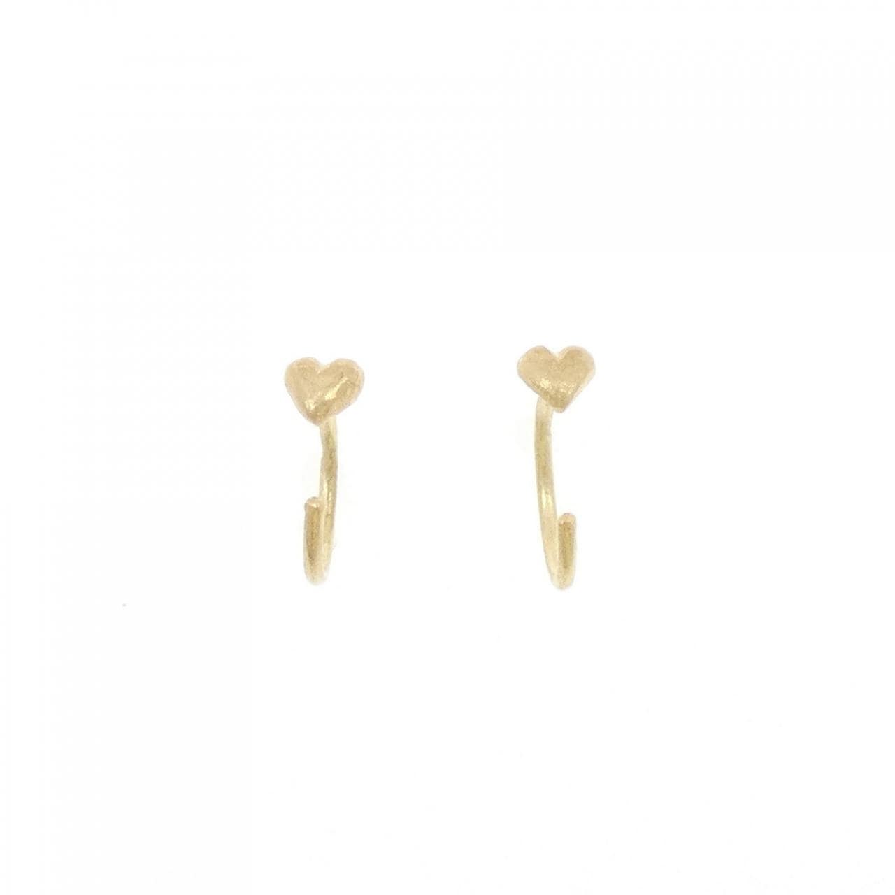 K18YG heart earrings