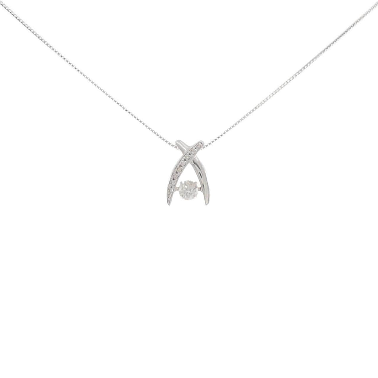 K18WG ダイヤモンド ネックレス 0.20CT