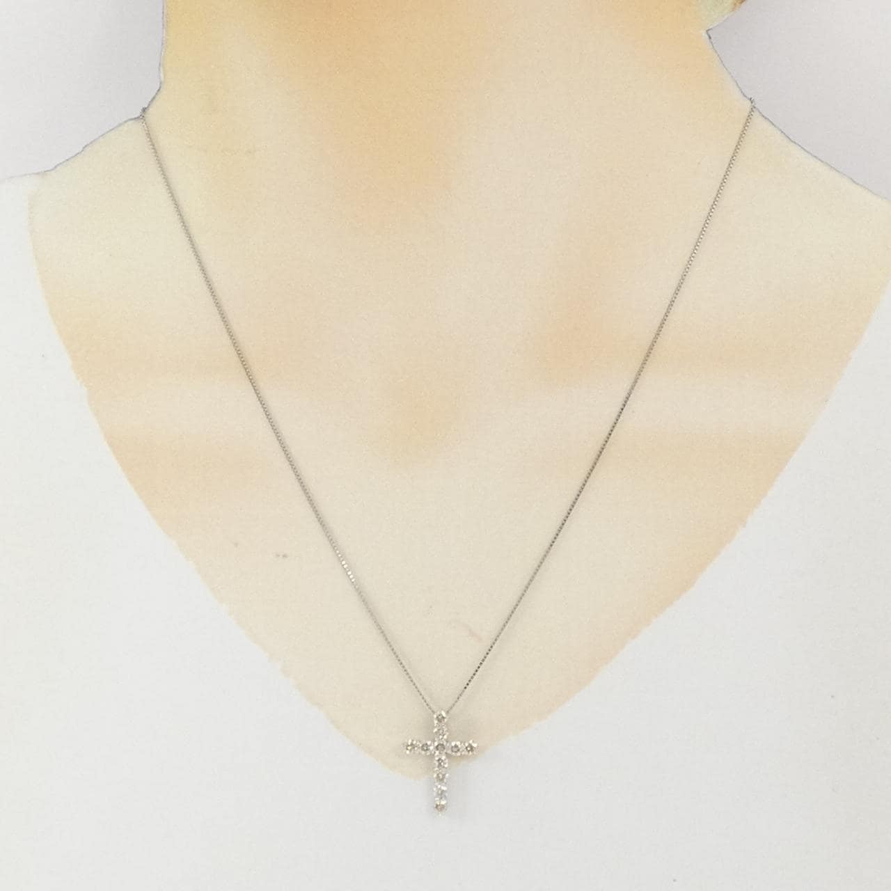 PT950/PT850 クロス ダイヤモンド ネックレス 0.90CT