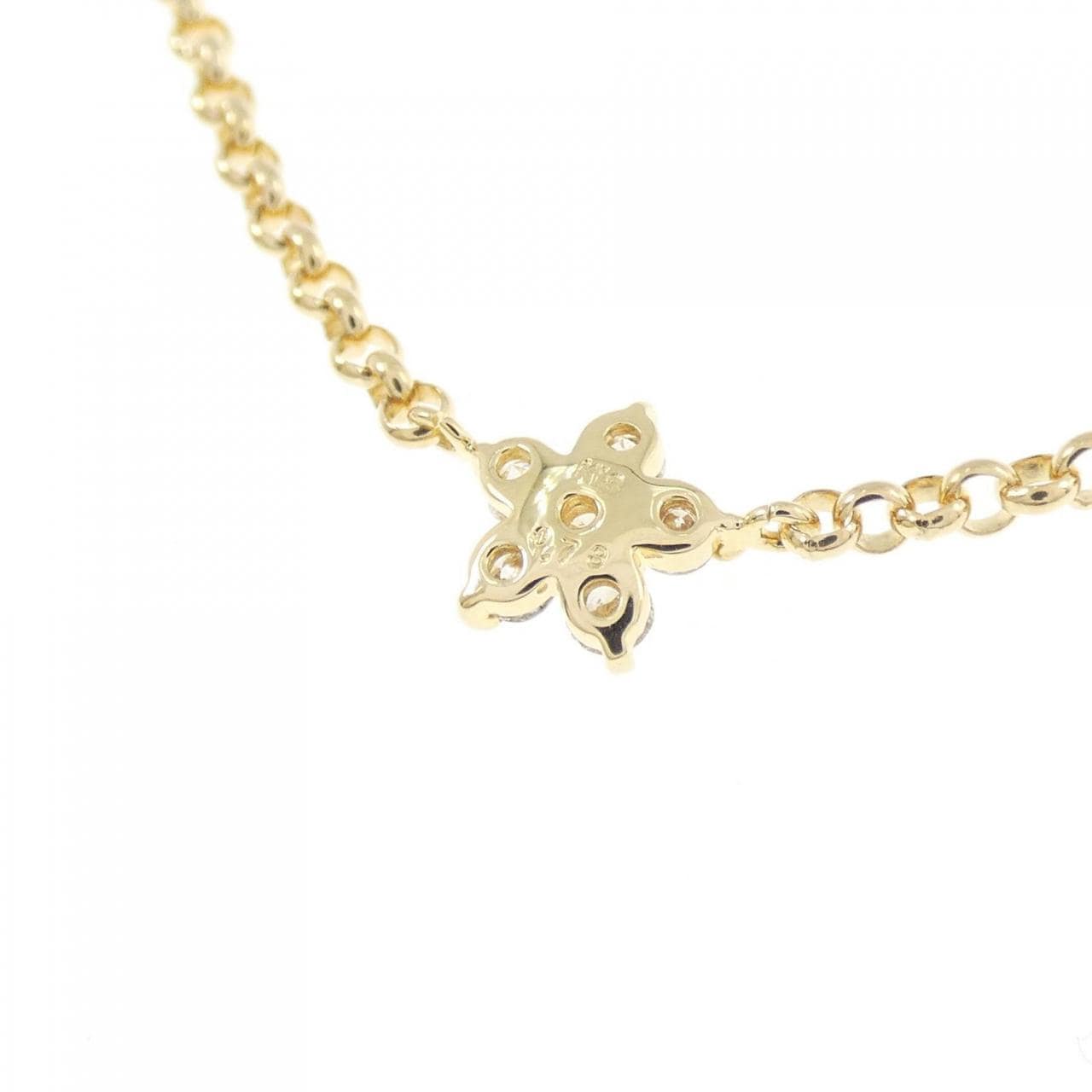 K18YG フラワー ダイヤモンド ネックレス 0.78CT