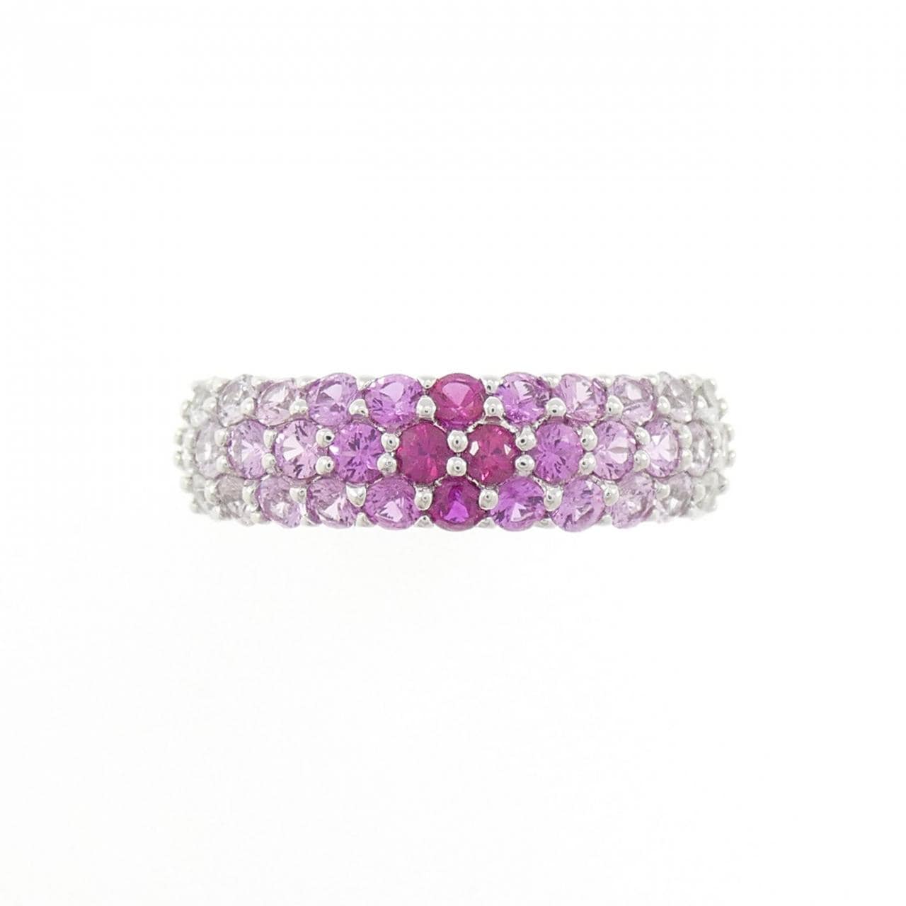 K18WG ルビー リング 0.14CT