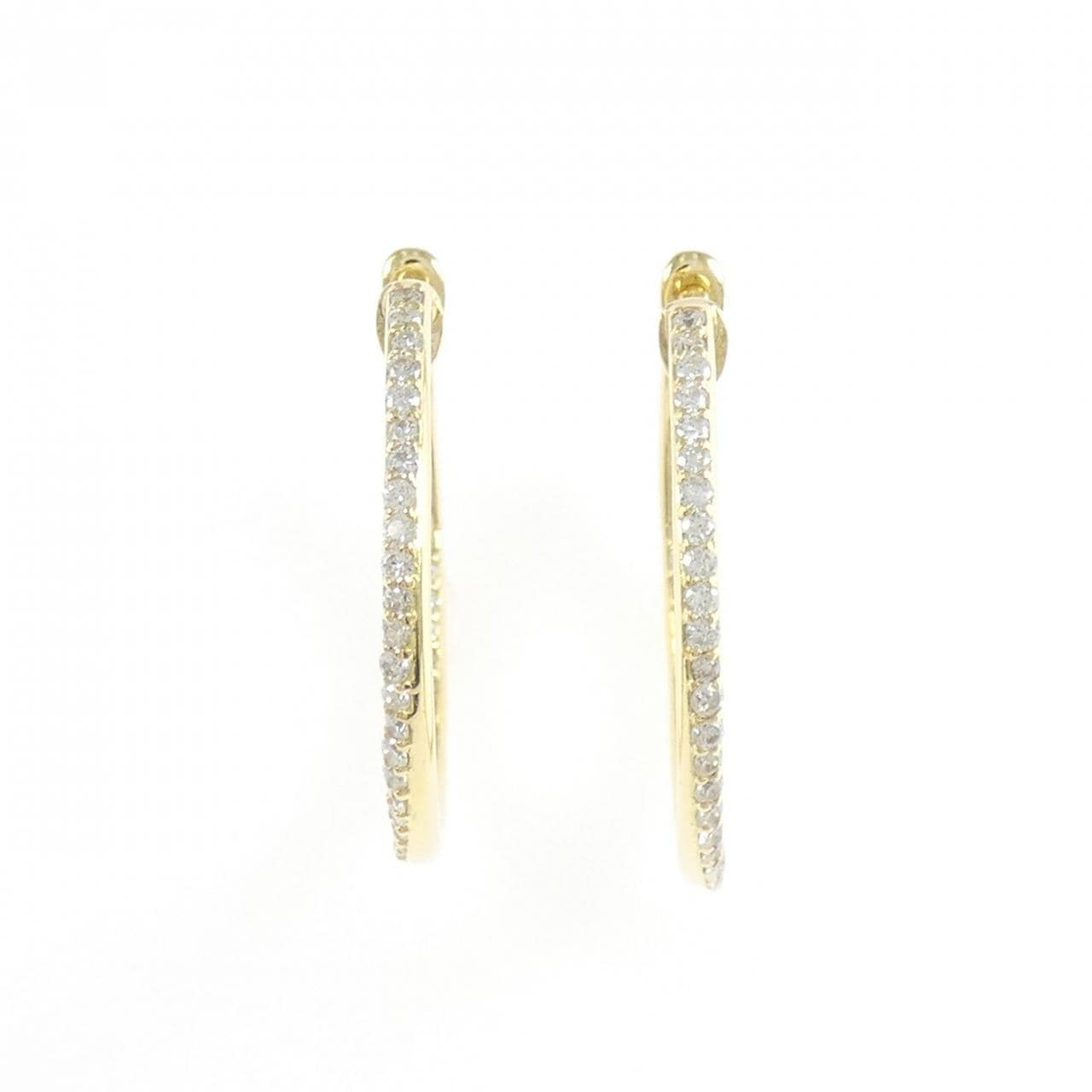 K18YG ダイヤモンド フープ ピアス 0.50CT