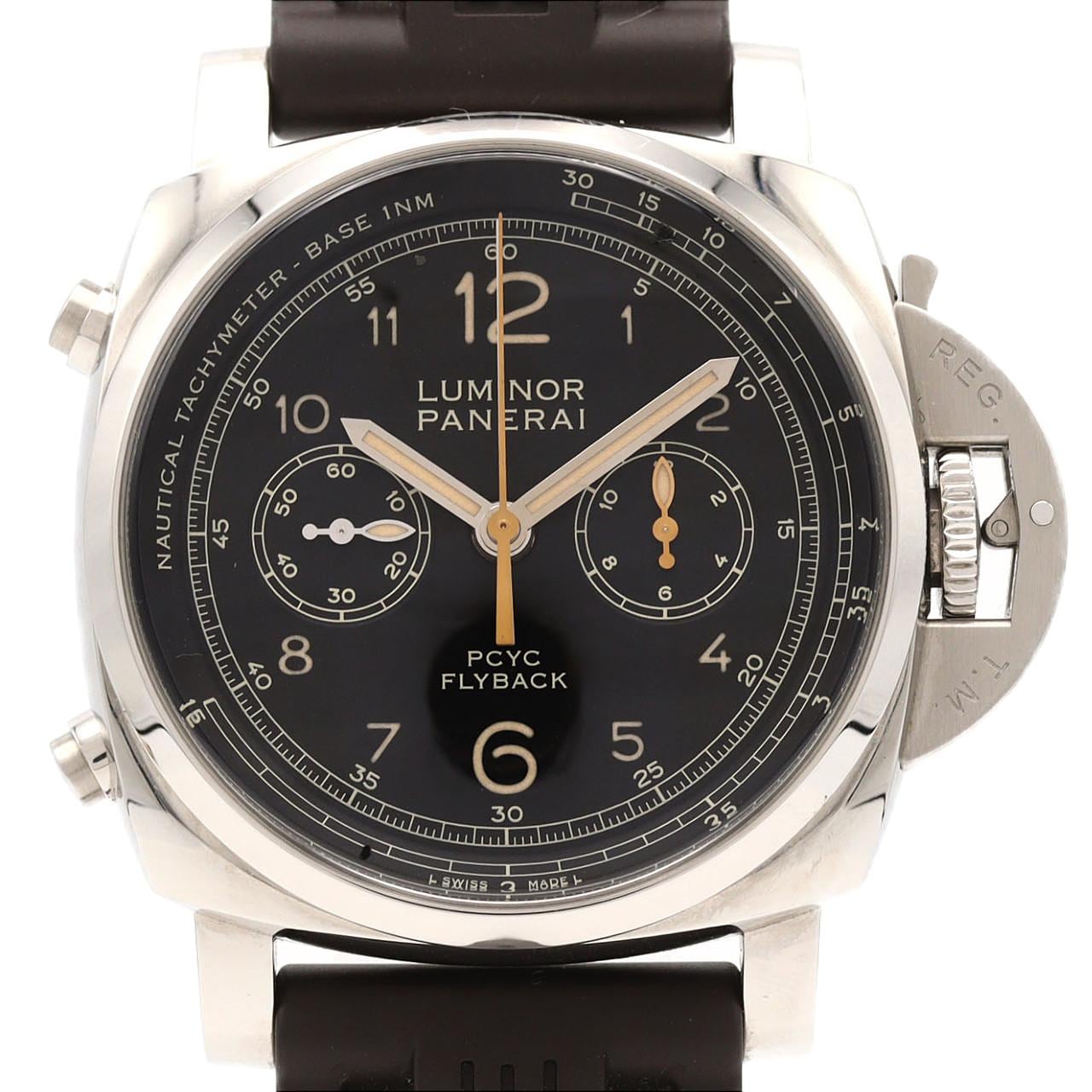 【ノーメンテナンス還元価格】パネライ ルミノール1950PCYC3DAYSクロノフライバックアッチャイオ PAM00653 SS 自動巻