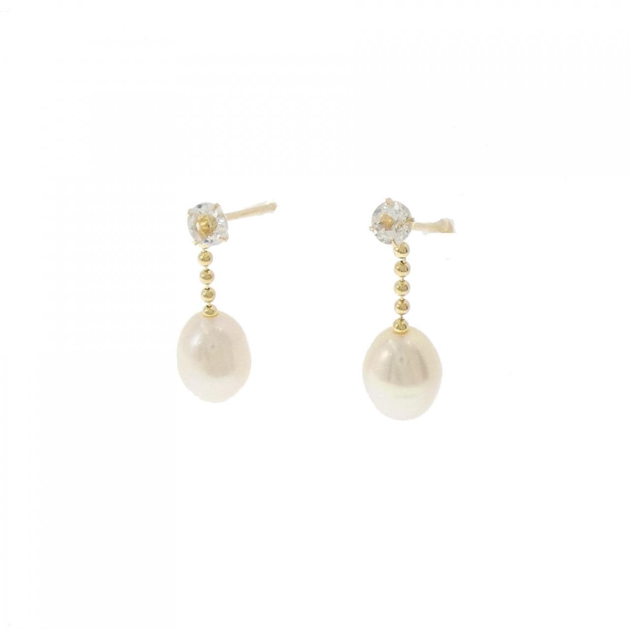 K18YG 淡水パール ピアス