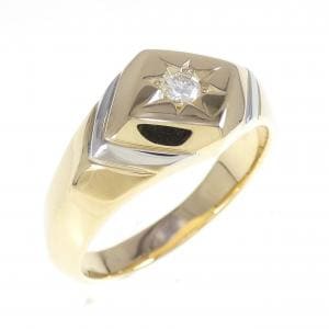 K18YG/PT900 ダイヤモンド リング 0.12CT