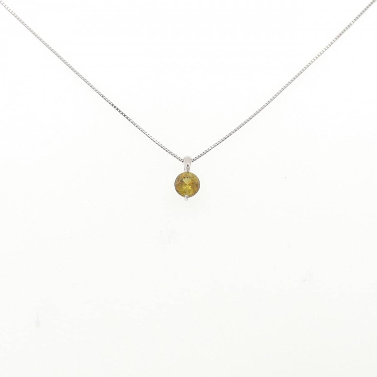 純PT/PT850 スフェーン ネックレス 0.70CT