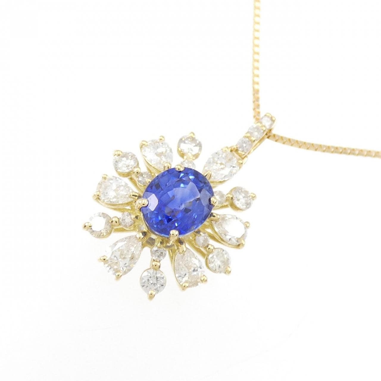 [BRAND NEW] K18YG Sapphire Necklace 0.68CT