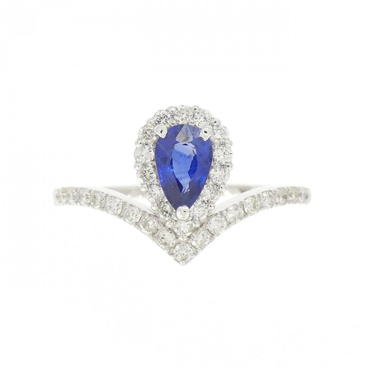 [BRAND NEW] K18WG Sapphire Ring 0.55CT