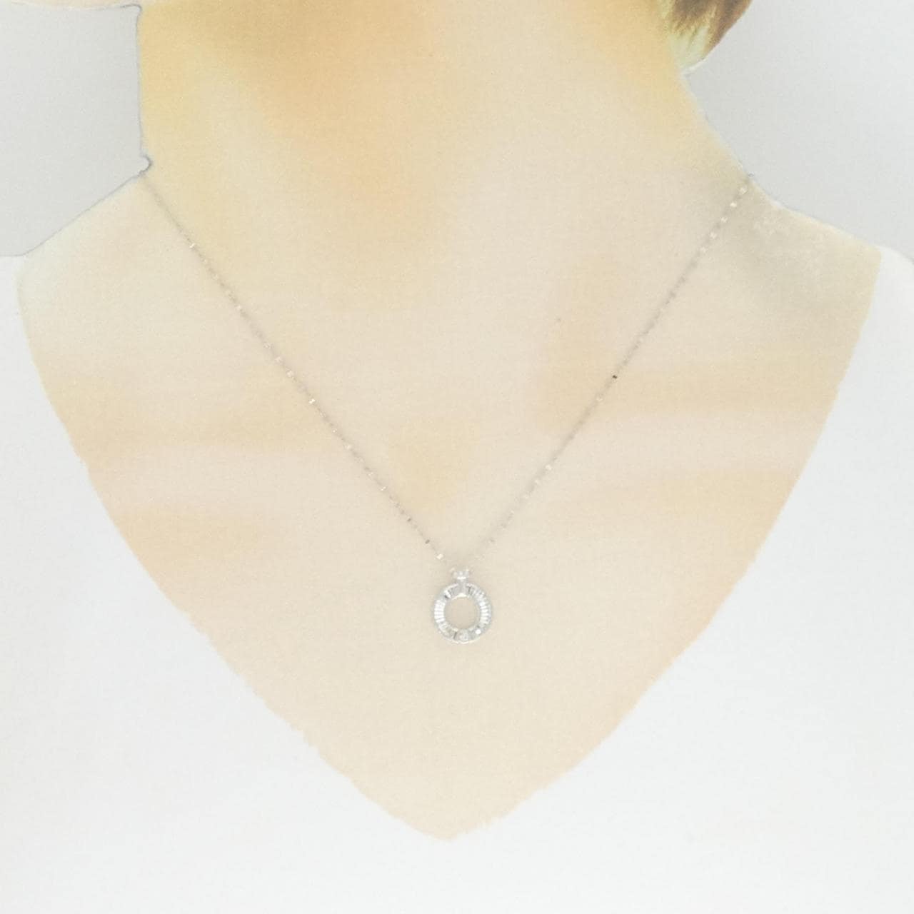【新品】K18WG ダイヤモンド ネックレス 0.02CT