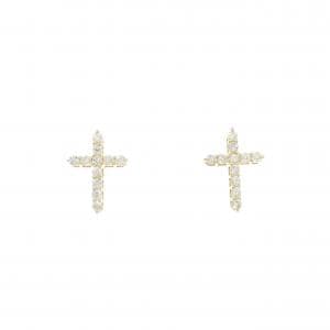 【新品】K18YG クロス ダイヤモンド ピアス 0.20CT