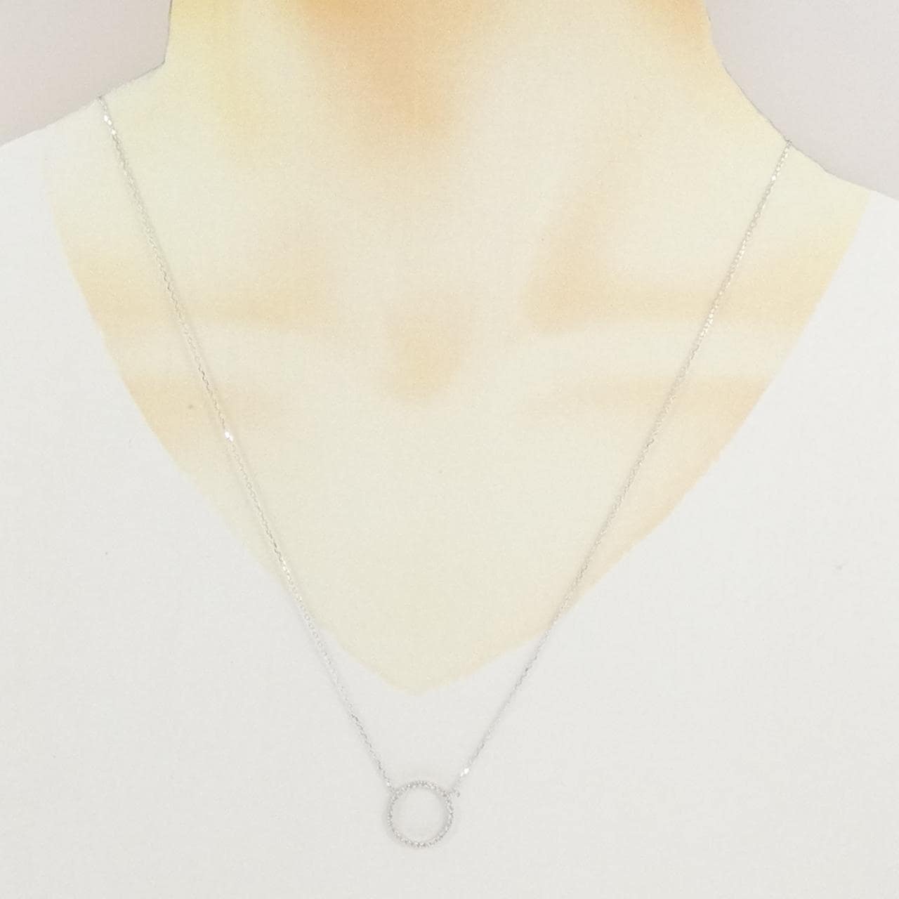 K10WG ダイヤモンド ネックレス 0.19CT