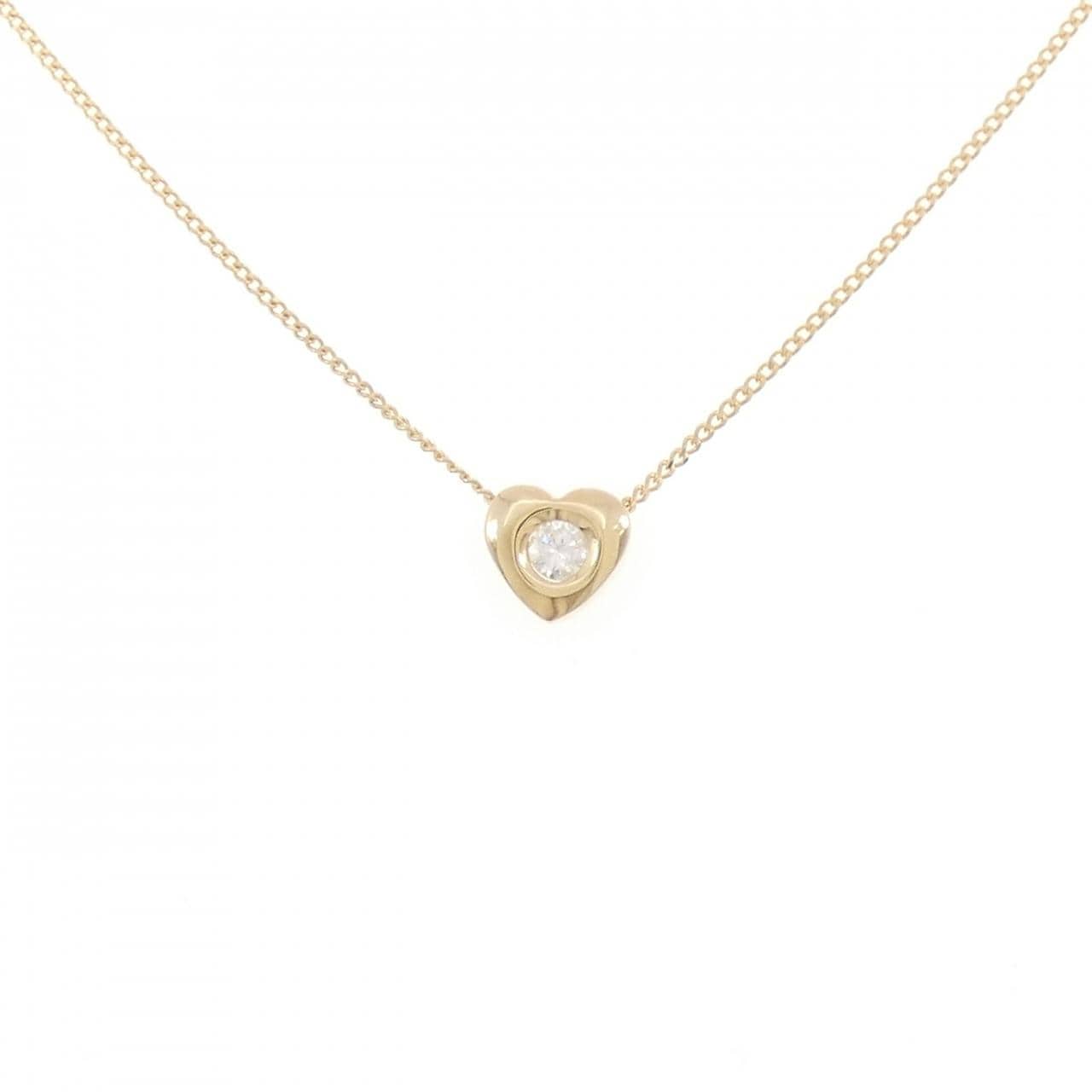 K18YG ハート ダイヤモンド ネックレス 0.11CT