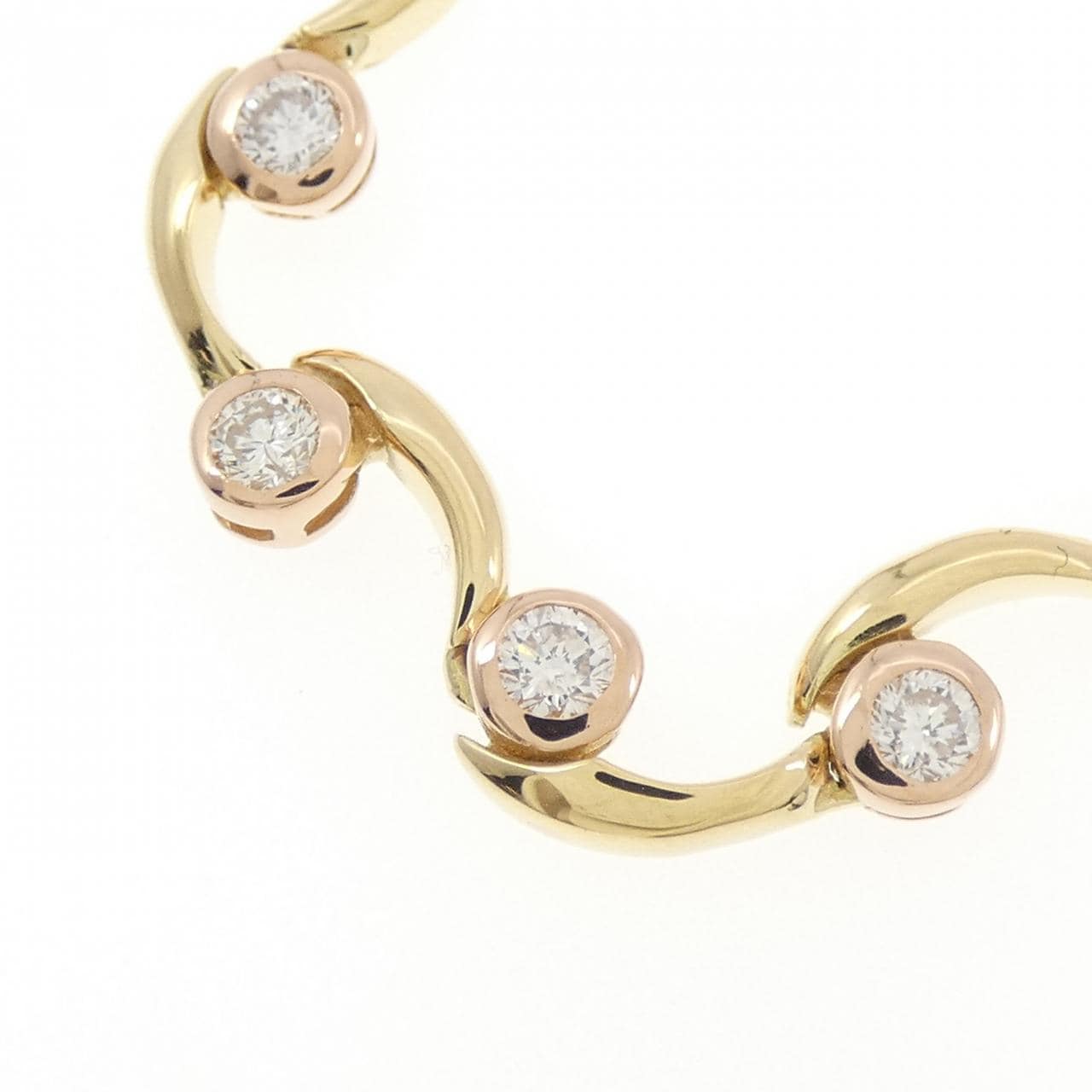 K18YG/K18PG ダイヤモンド ネックレス 2.89CT