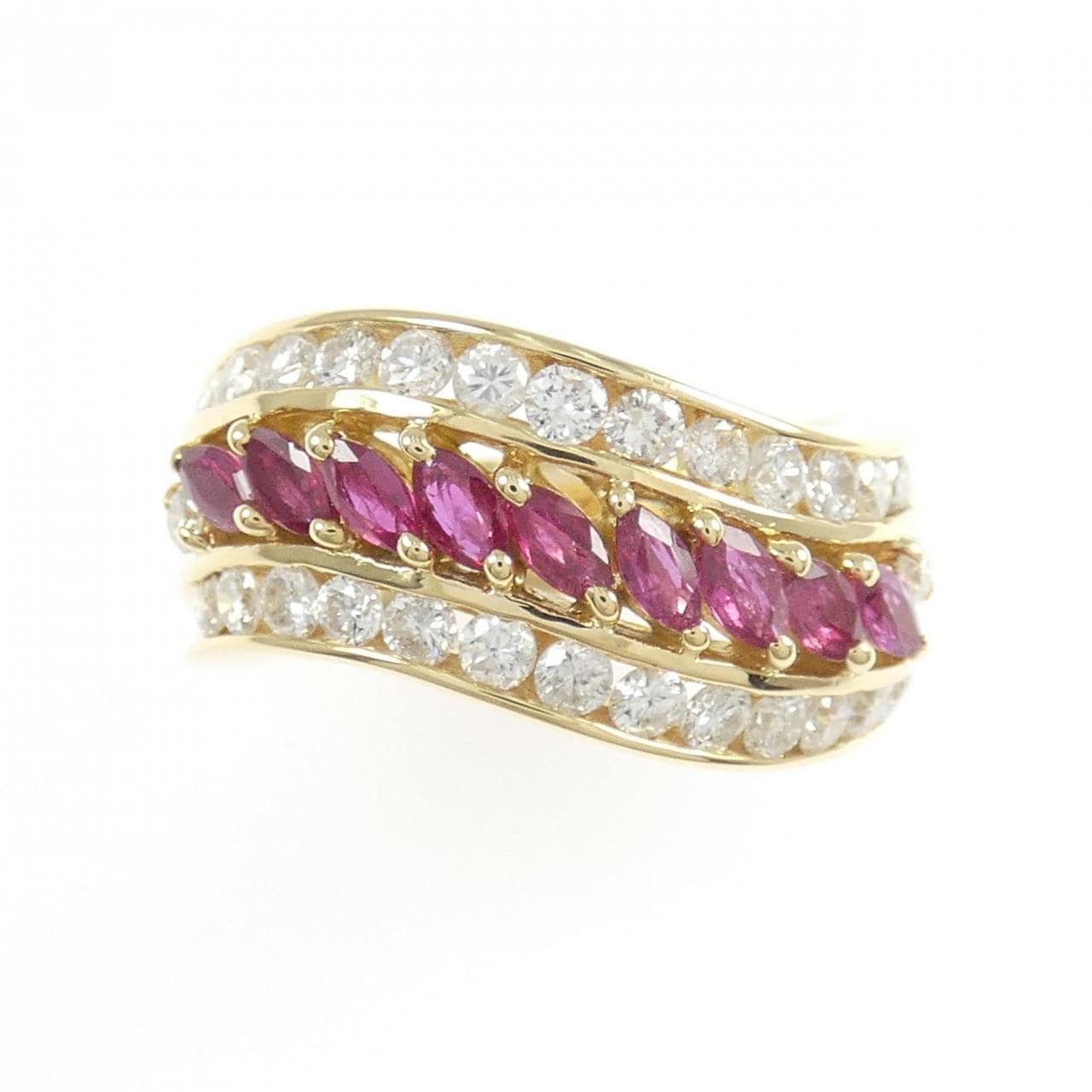 K18YG ルビー リング 0.73CT