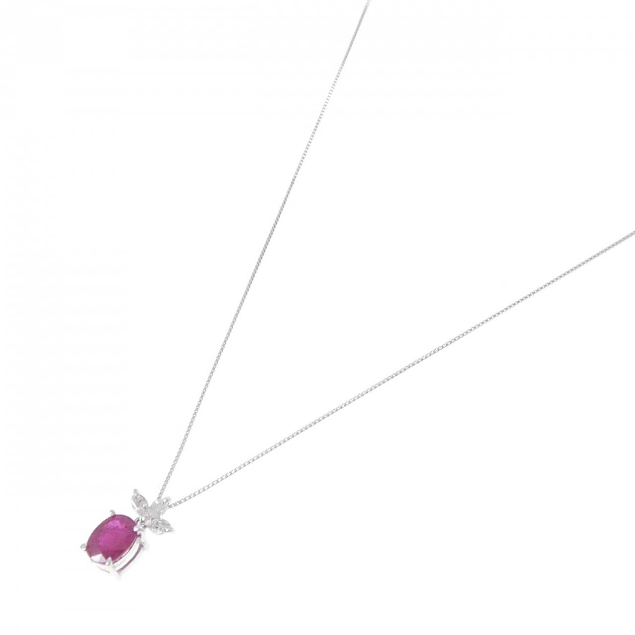 PT900/PT850 ルビー ネックレス 1.47CT