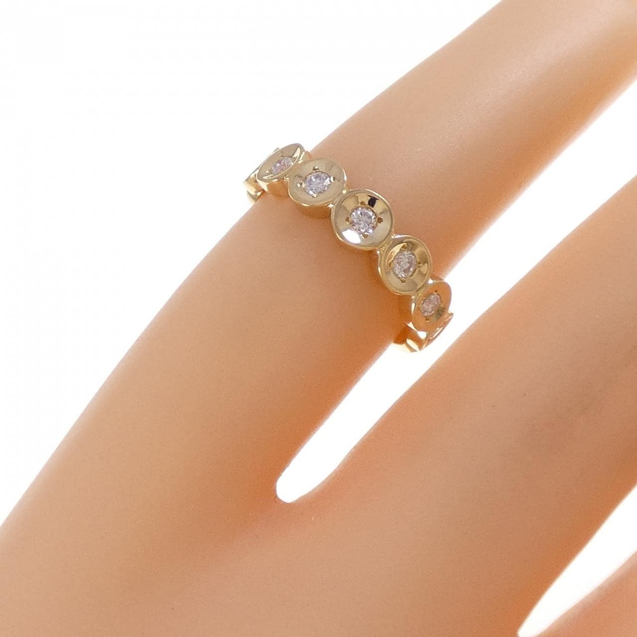 K18YG ダイヤモンド ピンキーリング 0.12CT