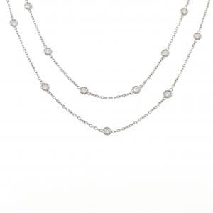 K18WG ダイヤモンド ネックレス 1.10CT