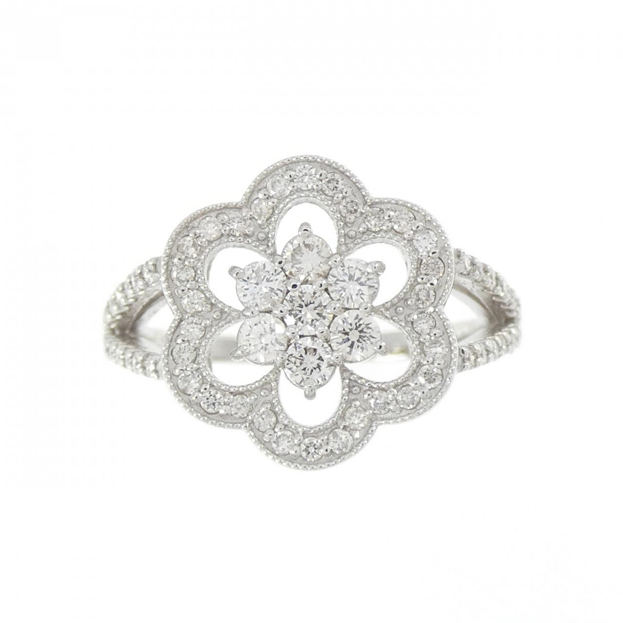 PT950 フラワー ダイヤモンド リング 0.50CT