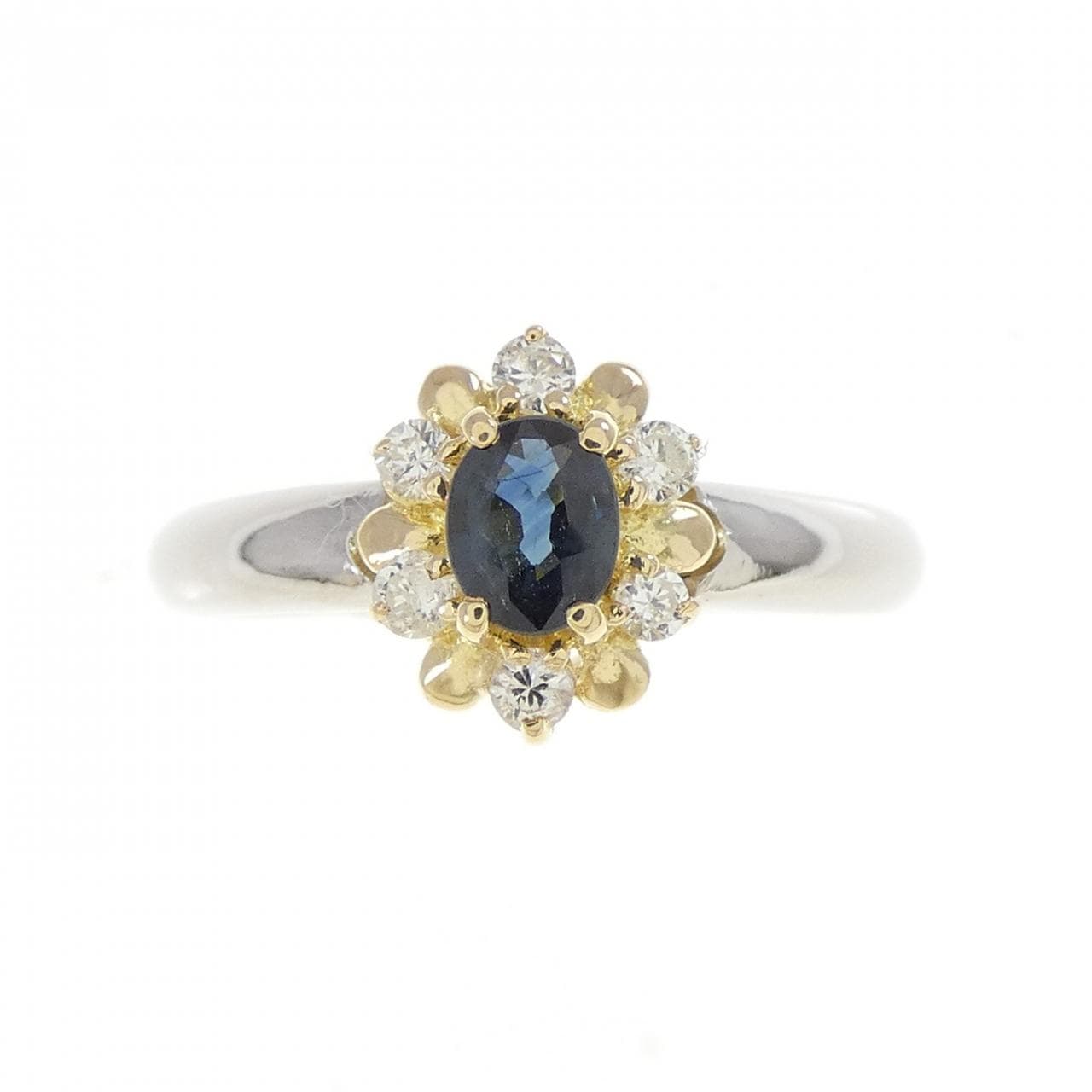 PT900/K18YG サファイヤ リング 0.24CT