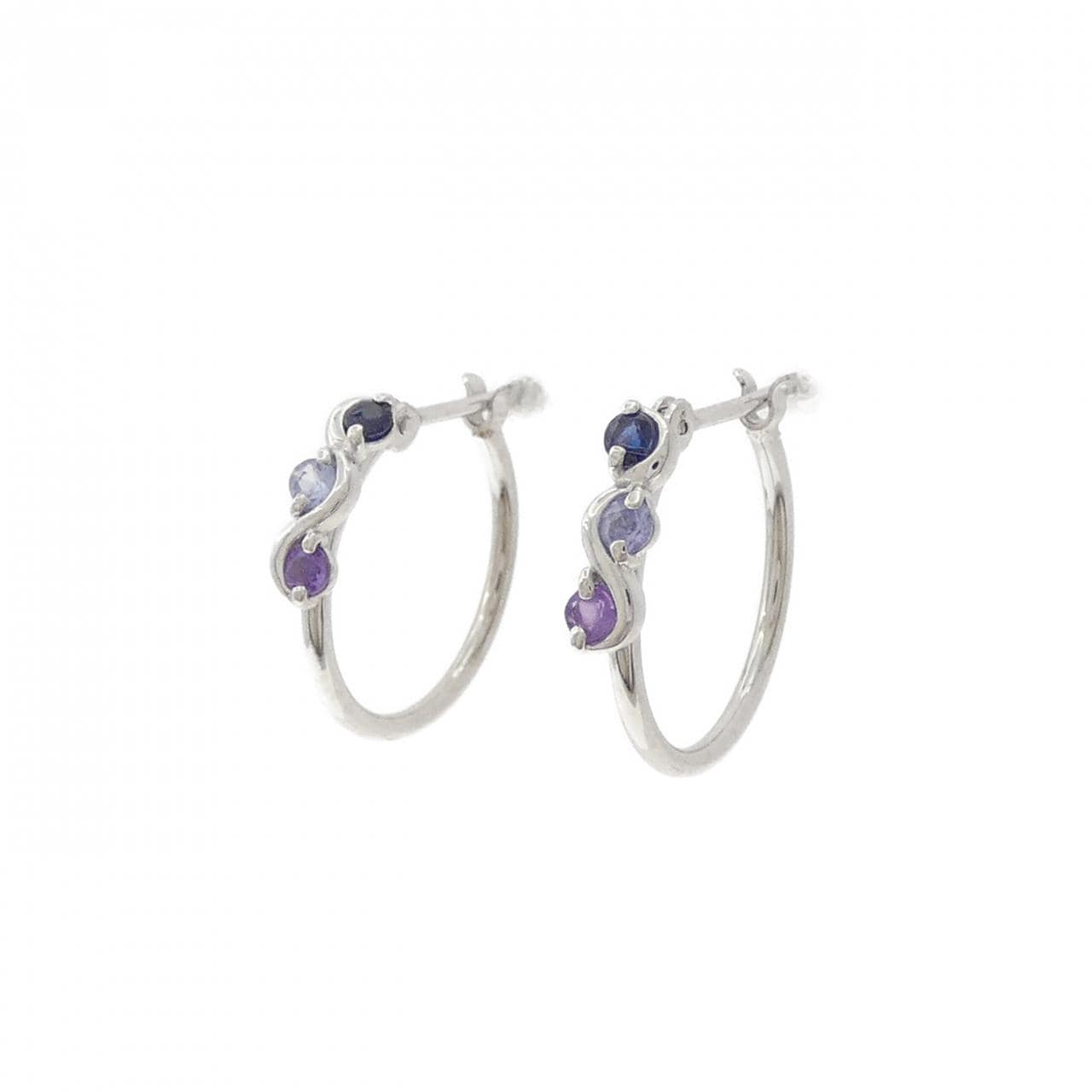 PT900 カラーストーン ピアス