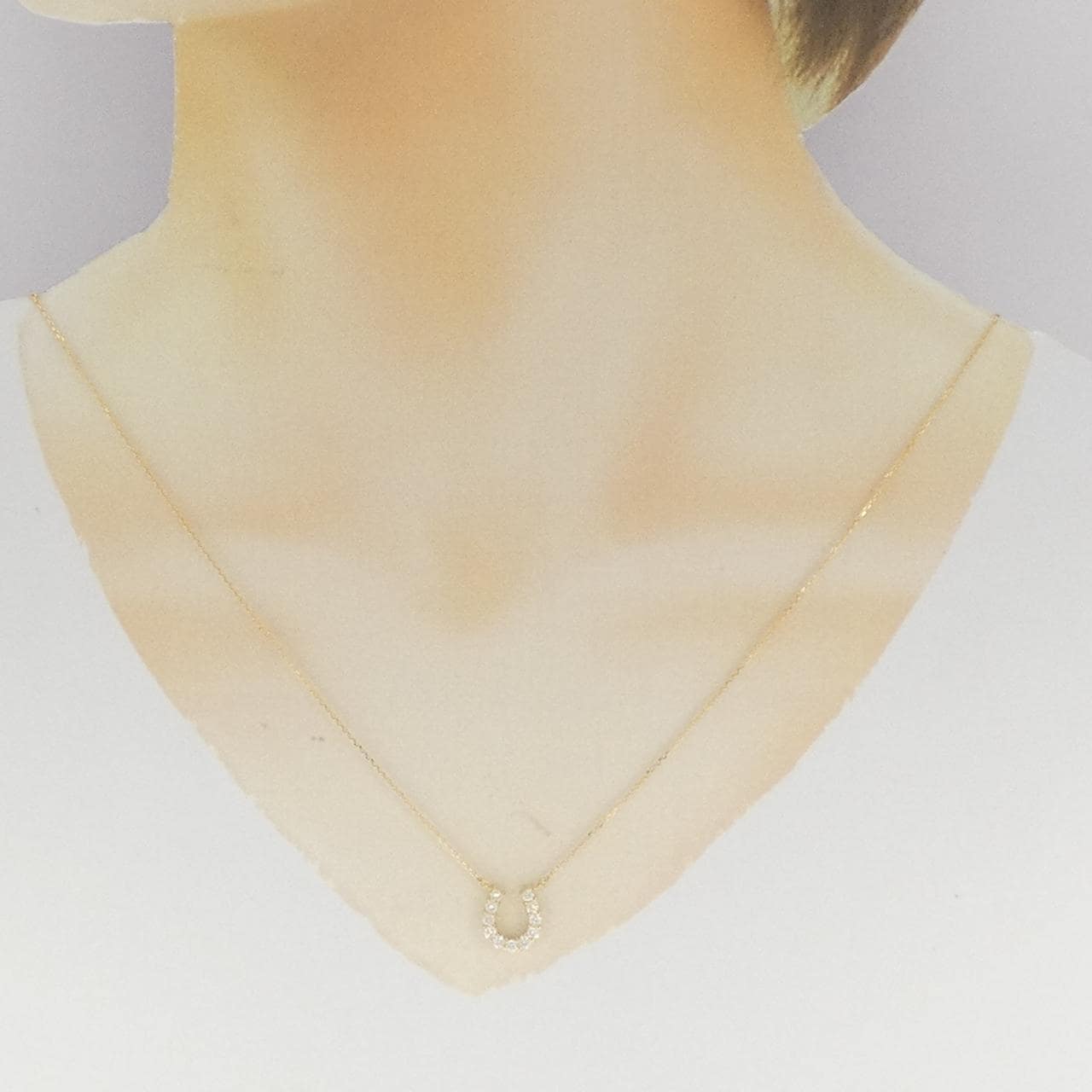 [新品] K18YG 马蹄钻石项链 0.304CT