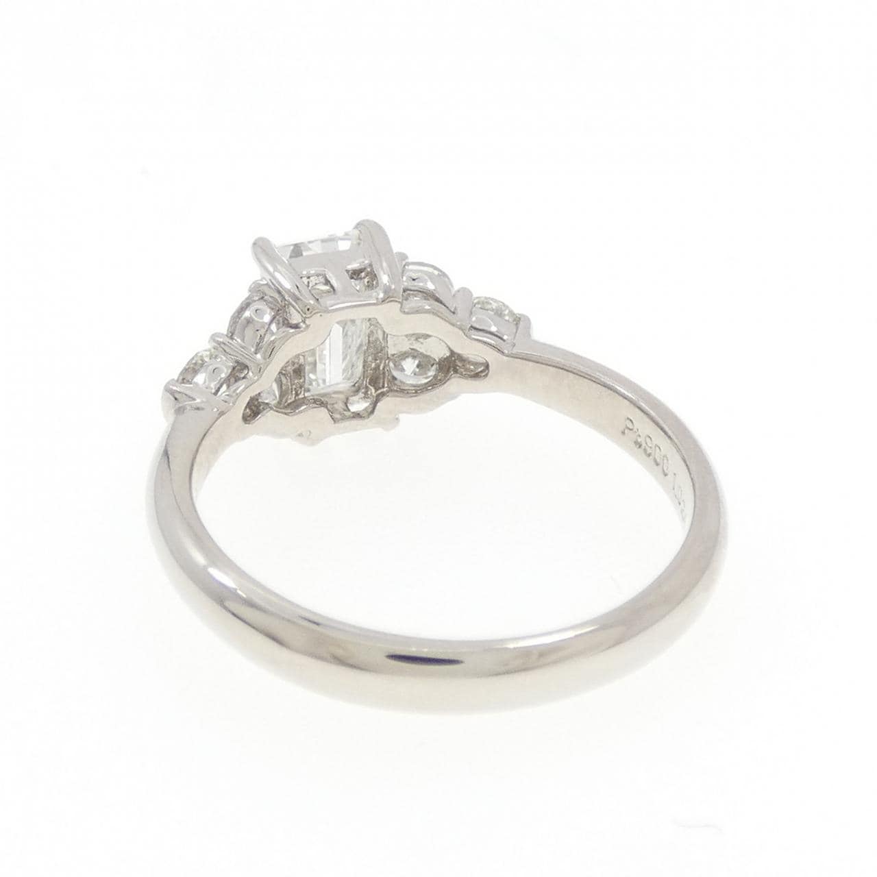 【リメイク】PT900 ダイヤモンド リング 1.024CT G VS1 エメラルドカット
