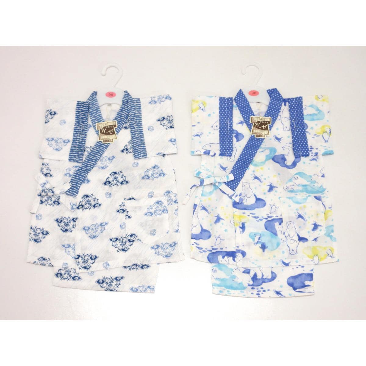 【未使用品】子供　ガーゼ甚平　２枚セット　９０ｃｍ