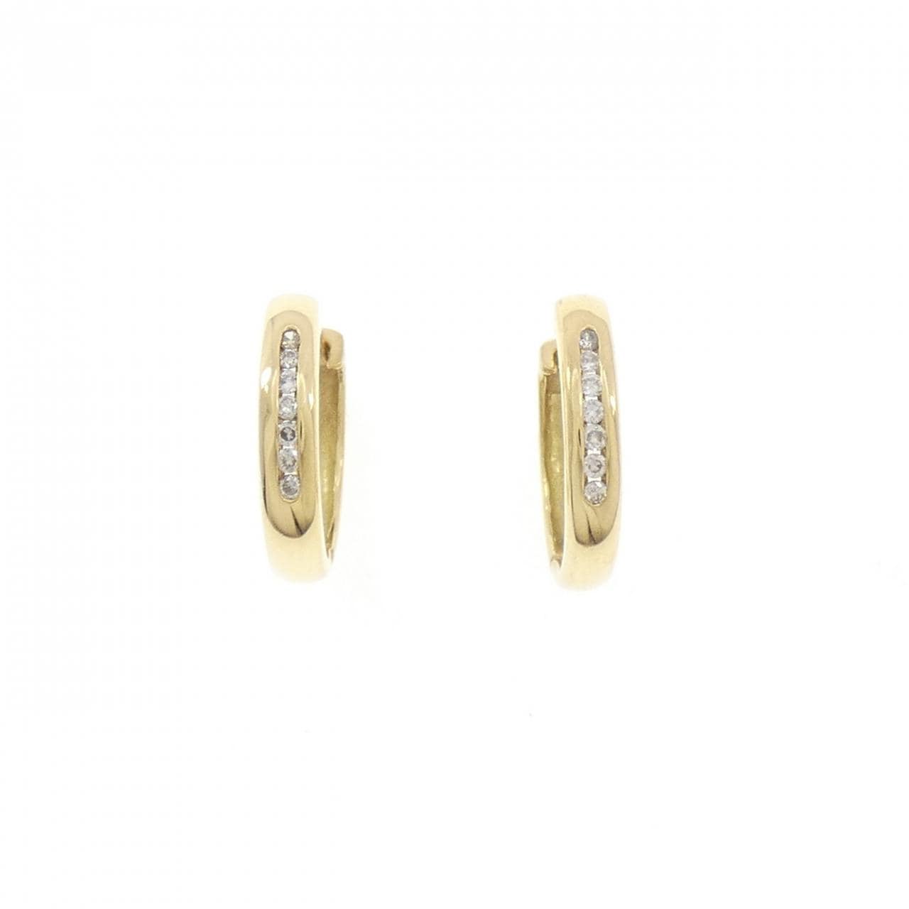 K18YG フープ ダイヤモンド ピアス 0.14CT