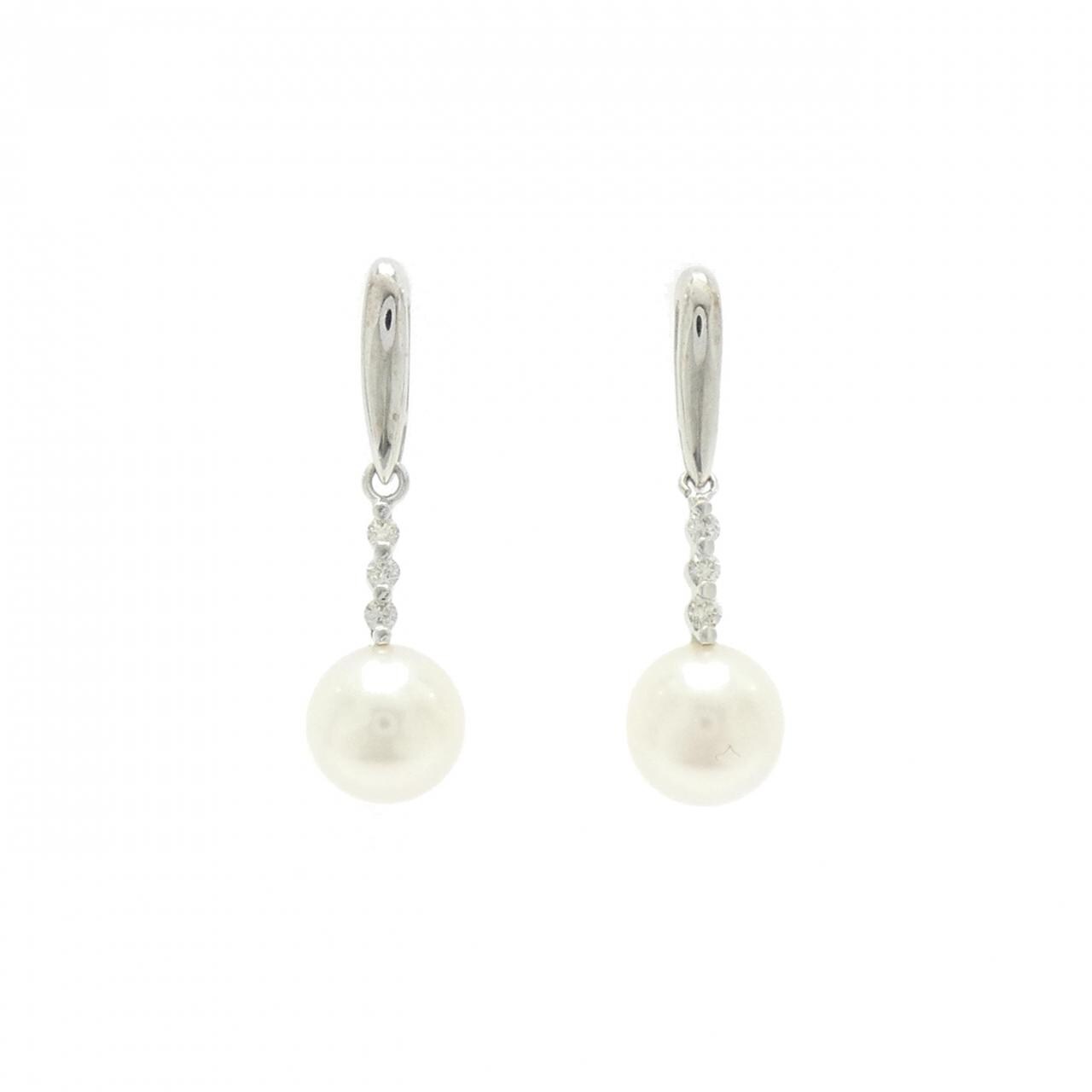 K18WG アコヤパール ピアス 7.6mm