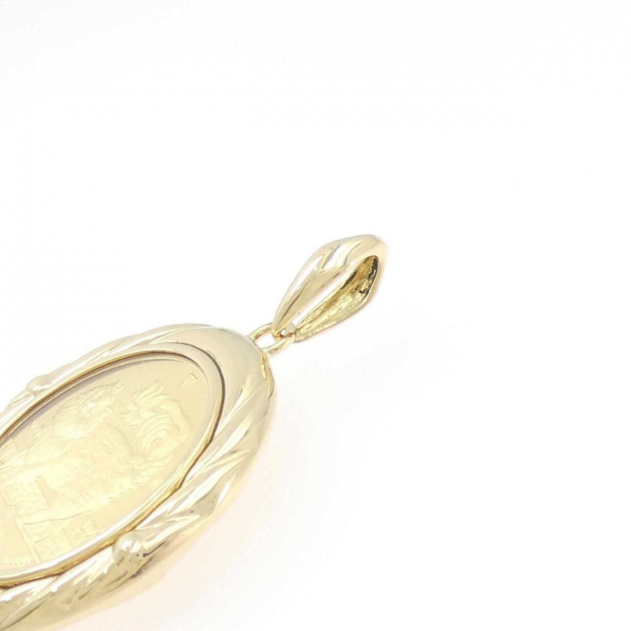 K18YG(枠) コイン ペンダント