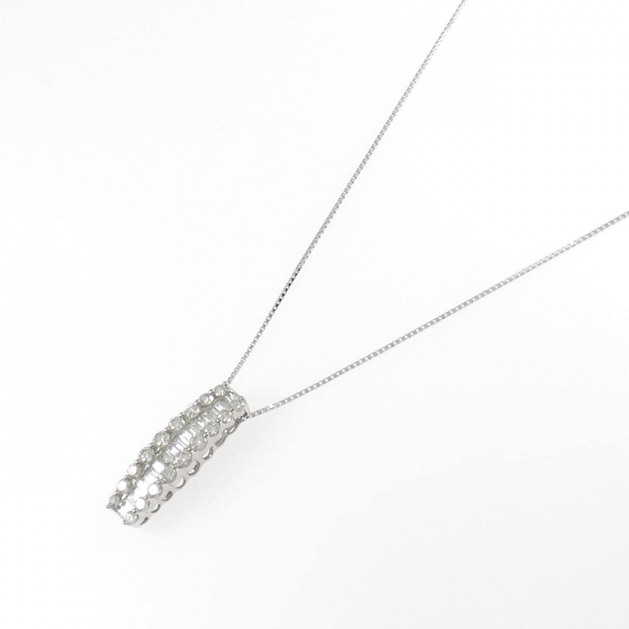 K18WG ダイヤモンド ネックレス 1.00CT