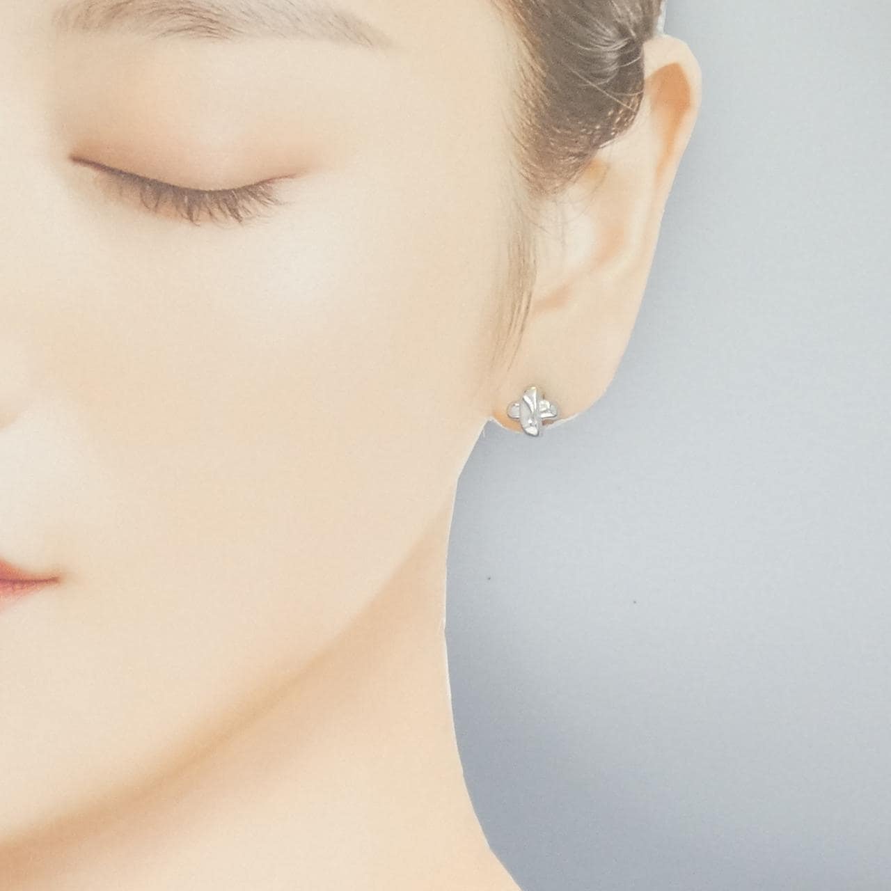 750WG/K18WG クロス ピアス