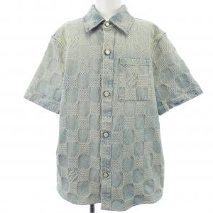 ルイヴィトン LOUIS VUITTON ダミエ3D ライトデニムショートスリーブシャツ HTS53WUYH S/Sシャツ