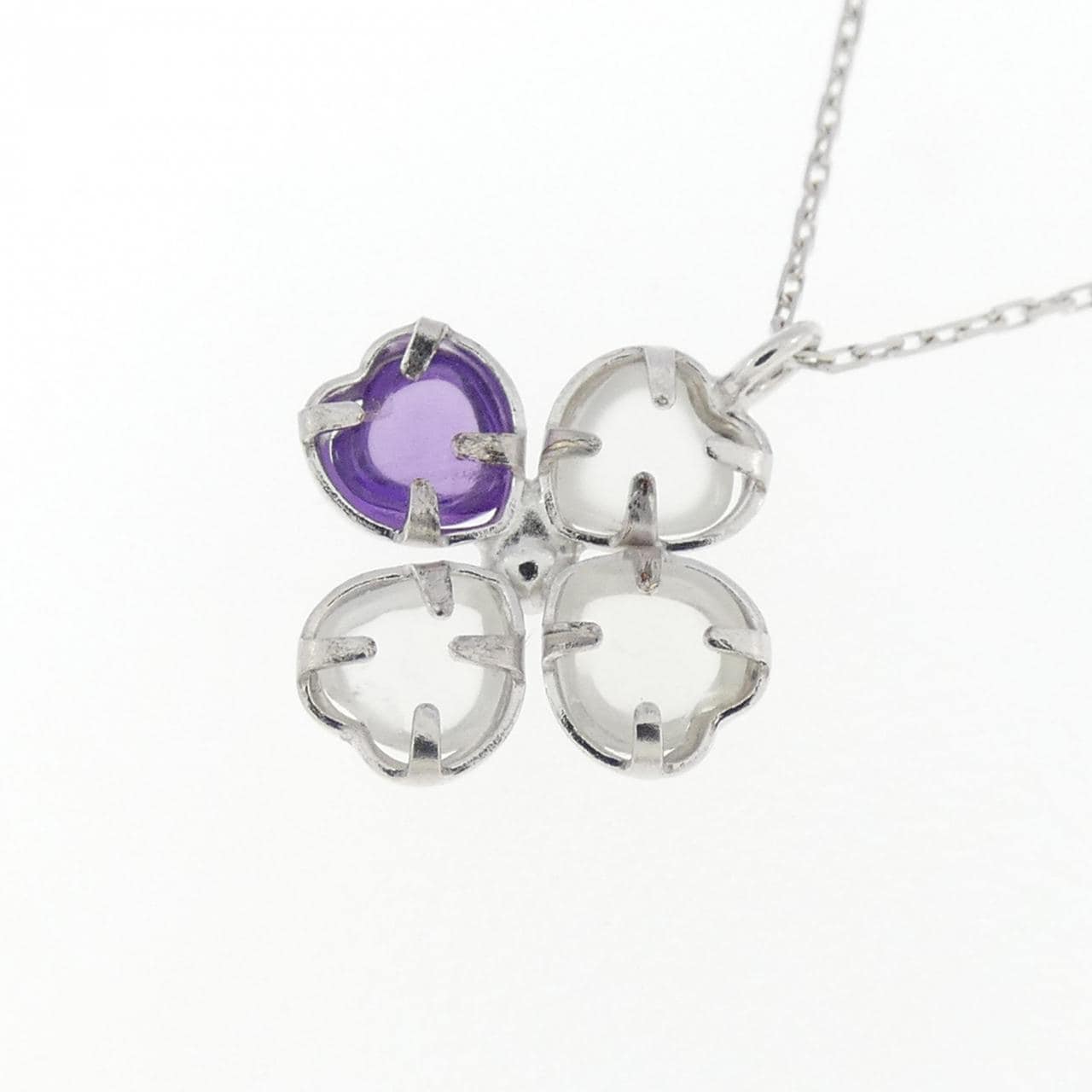 [BRAND NEW] K10WG Flower Moonstone Necklace