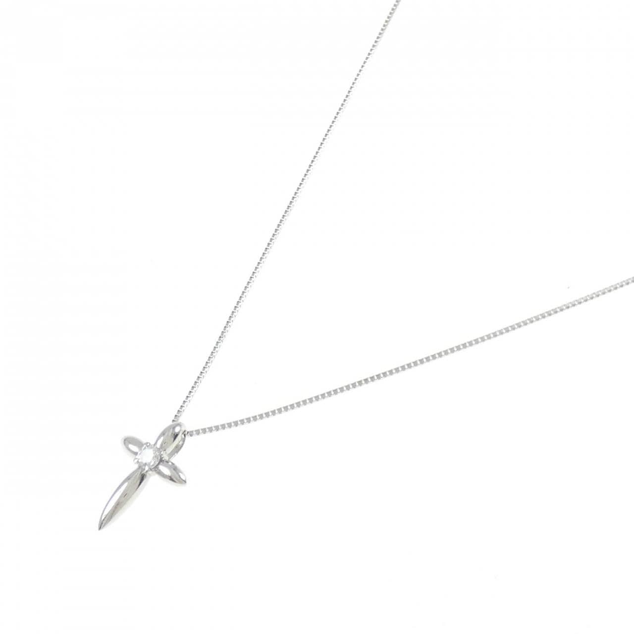 PT850 クロス ダイヤモンド ネックレス 0.09CT